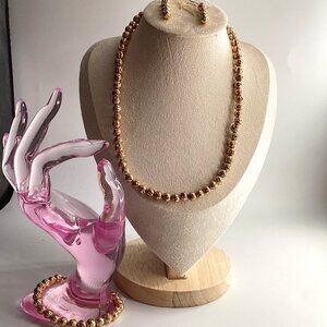 ✨ Mama Helen’s Handmade Gold Lava Stone Jewelry Set – One-of-a-Kind ✨